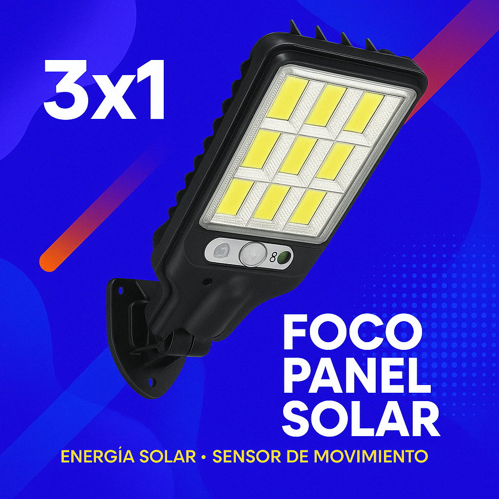 ¡3 x 1! FOCO PANEL SOLAR | ¡AHORRO A+!